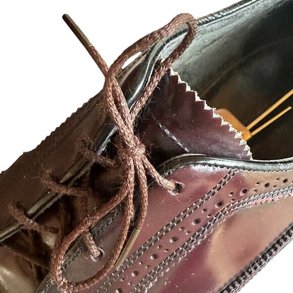 VTG Florsheim Imperial Kenmoor Longwing Brogue Oxfords Mens SZ 11D Burgundy USA - Picture 8 of 10